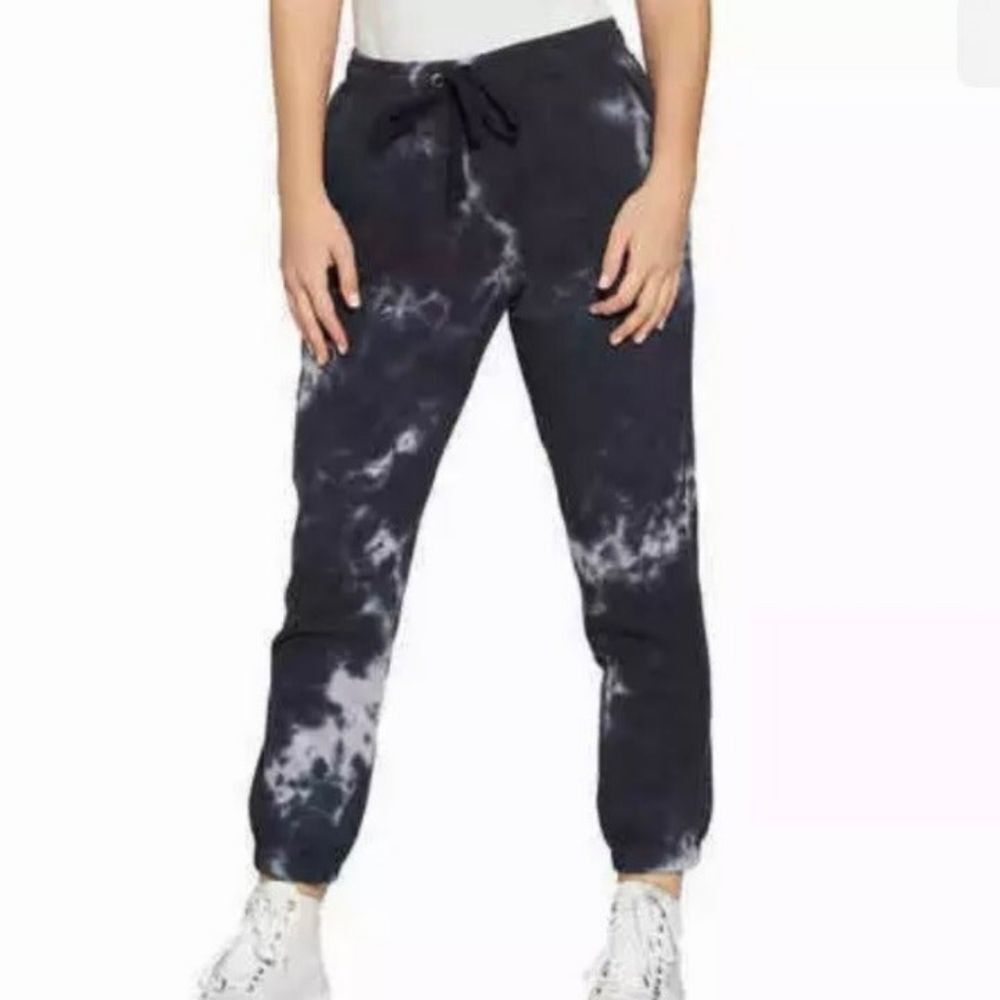 Mauby Womens Tie Dye Jogger Sweatpant, Black Tie Dye